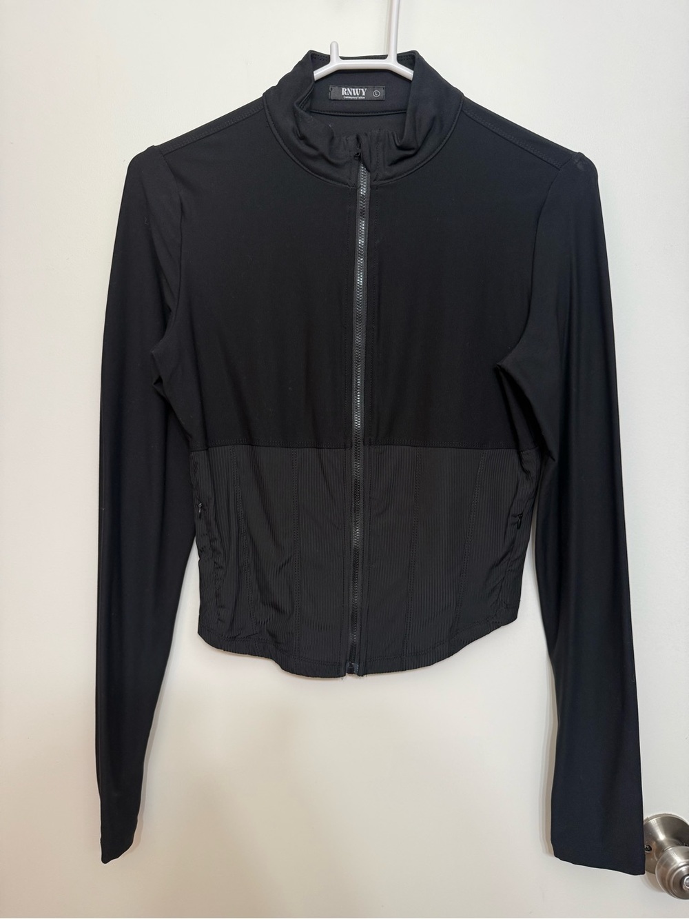 RNWY Women's Black Zip-Front Utility Jacket